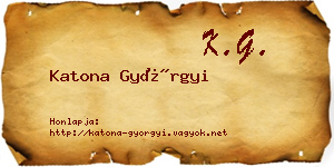 Katona Györgyi névjegykártya
